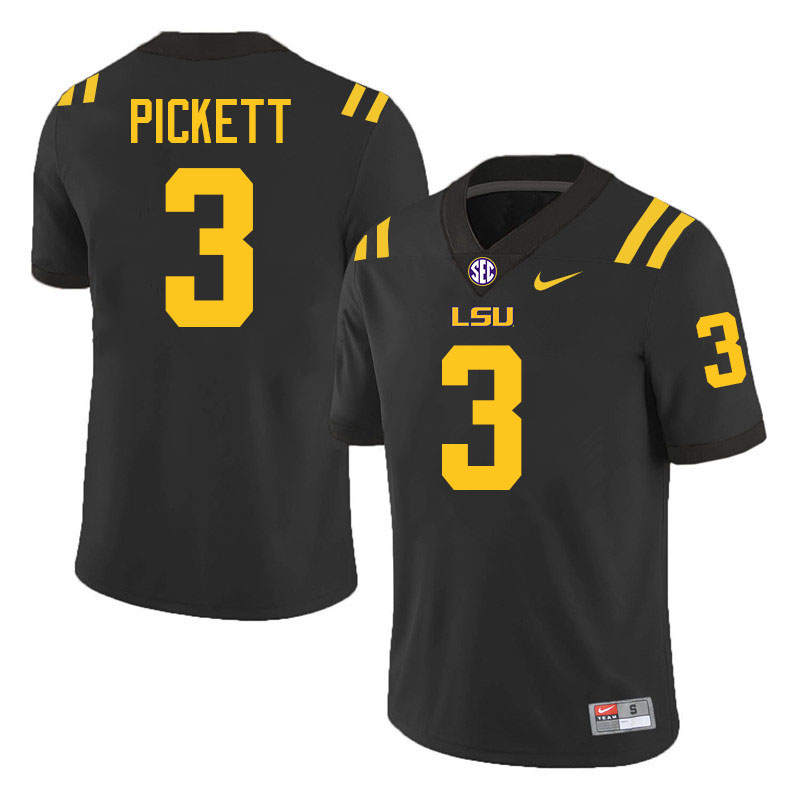 #3 DJ Pickett LSU Tigers Jersey,Louisiana State University Tigers Football Jersey-Black